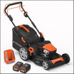 YardForce YF120vRX Lithium-Ion 22” Self-Propelled 3-in-1 Mower with Torque-Sense Cutting Control – COMPLETE with 2 Batteries and Fast Charger included