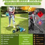 20000 RPM 12″ Cordless Weed Wacker with 3 Types Blades, 21V 3000mAh 3-in-1 Weed Eater Battery Powered with Detachable Wheels, Lightweight 130 cm Retractable Handle Lawn Mower for Lawn Garden Yard Work