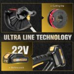 AUXTUR 22V Cordless String Trimmers – 90° Pivot Head – Weed Wacker with 2000MAH Battery and 12” Cutting Width – Power Tools for Lawn Edging, Hedge Trimming