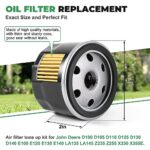 LERMITY Air Filter Tune Up Kit,Lawn Mower Oil Filter Replacement Compatible with Briggs and Stratton 591334 492932 696854; John Deere D100 D110 D125 D130; Husqvarna YTH22V46 YTH24V48 YTA22V46