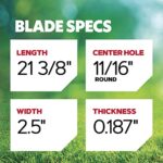 Oregon Mower Blades, 2 Pack, Gator G3 Mulching Lawnmower Replacement Blades, 21-3/8″ Length, 42″ Deck (92-676-2)