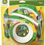 John Deere’s Johnny Tractor and Friends Feeding 4 Piece Set, Green, Brown, Yellow, Blue, White, Red