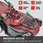 HENX 16-Inch Cordless Lawn Mower 40V Max Lithium-ion, 3-in-1 Function, 7 Deck Height, 5.0 AH Battery Included (New Version)