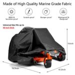 Zero-Turn Mower Cover, Universal Fit Heavy Duty 600D Polyester Oxford, Weatherpoof UV Protection with Windproof Buckle, Drawstring & Cover Storage Bag, Tractor Cover Up to 60″ Lawn Mower Decks