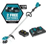 Makita XRU15PT1 Lithium-Ion Brushless Cordless (5.0Ah) 18V X2 (36V) LXT String Trimmer Kit with 4 Batteries, Teal