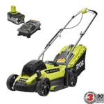 Ryobi 13 13 in. ONE+ 18-Volt Lithium-Ion Cordless Battery Walk Behind Push Lawn Mower – 4.0 Ah Battery and Charger Included