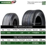 Set 4 WANDA Zero-Turn Lawn Mower Turf Tires 13×6.5-6 Front & 24×12-12 Rear /4PR -13081/13051