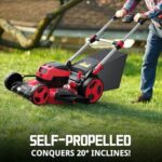 PowerSmart 80V 22″ Self Propelled Cordless Lawn Mower, 3-in-1 Electric Lawn Mower with 6.0Ah Lithium-ion Battery and Charger PS76822SRB