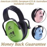 Hearing Protection Earmuff/Headphone for Toddler, Kids, Teen, Young Adult. Amplim Noise Reduction Headphones, Sound Canceling Earmuffs Ear Defenders – Airplane, Concert, Outdoor, Lawn Mower – Green