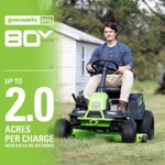 Greenworks PRO 80V 42” Riding Lawn Mower, CROSSOVERT Electric Lawn Mower, Including 5.0Ah Batteries(6 Packs) and Dual Port Turbo Chargers(3 Pcs)