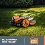 WORX Landroid Vision Robotic Lawn Mower, Wire Free Robot Mower with Active Obstacle Avoidance, WiFi & Bluetooth Connection, APP Control, 1/5 Acre, WR208