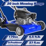 BILT HARD Gas Lawn Mower 20 inch, 170cc 4-Stroke OHV Engine Lawnmower, 8 Adjustable Cutting Heights Push Mowers for Lawn, Yard, Garden
