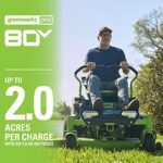 Greenworks PRO 80V 42” Riding Lawn Mower, CROSSOVERZ Zero Turn Lawn Mower, Including 5.0Ah Batteries(6 Packs) and Dual Port Turbo Chargers(3 Pcs)