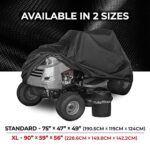 Tough Cover Lawn Tractor Cover, Extreme Edition. 600D Marine Grade Fabric, Universal Fit Lawn Mower and Riding Mower Cover, Covers Against Water, UV, Dust, Dirt, Wind for Outdoor Lawn Mower Storage (Black)