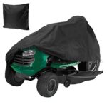 Meditool 54 Inch Premium Waterproof Universal Garden Yard Riding Mower Lawn Tractor Cover All Season Protection – Black