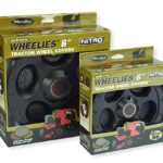 Good Vibrations Wheelies Nitro Series – Riding Lawn Mower Tractor Wheel Covers – Snap Fit to the Rim – 6 inch Diameter (Black) / 2pk