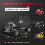 Zettum Riding Lawn Mower Cover – Lawn Tractor Covers Waterproof & Heavy Duty, 600D Outdoor Mower Cover Universal fit with Storage Bag for John Deere, EGO, Toro, Craftsman, Husqvarna, Honda and More