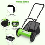 Olenyer 12-Inch Quiet Cut Push Reel Lawn Mower with 5-Blade Push Reel,Green