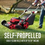 PowerSmart 21-Inch Self-Propelled Lawn Mower, 3-in-1 with 80V 6.0Ah Lithium-ion Battery and Charger