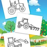 Tractor Coloring Book For Toddlers: 25 Big, Simple and Unique Images Perfect For Beginners: Ages 2-4, 8.5 x 11 Inches (21.59 x 27.94 cm)