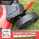 PowerSmart Push Lawn Mower Gas Powered, 21 Inch Gas Lawn Mower with 209CC 4-Stroke Engine, 3 in 1 Gas Lawnmower with 5 Adjustable Cutting Heights 1.18″-3″
