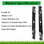 Cluparis 942-0741A 2 Pack Lawn Mower Mulching Blade 21 Inch Cutting Decks, Compatible with MT D/Cub Cad et/Troy-Bi lt Replaces 742-04100, 742-0741, 742-0741A, 942-0741