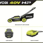 RYOBI ONE 40V HP Brushless 20 in. Cordless Battery Walk Behind Push Mower with 6.0 Ah Battery and Charger, Gray, RY401170VNM