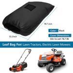 Waysse Lawn Tractor Leaf Bag, Grass Catcher Bag, 79 x 51Inch Garden Leaf Bag, Material Collection Systems Leaf Bag for Lawn Mower Tractor, Large Capacity for Riding Lawn Mower (Black)