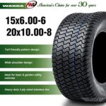 Set of 4 New Lawn Mower Turf Tires 15×6-6 Front & 20×10-8 Rear /4PR -13016/13040