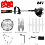 Regretfully 24V String Trimmer/Edger/Mini-Mower, Cordless Grass Trimmer Weed Eater with 2 Batteries & Charger, Battery Power Trimming Tools