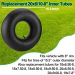 20×8.00-8″ 20×10.00-8″ Replacement Tire Inner Tubes, 2 Pack Heavy Duty Inner Tubes 20×8-8, 20×10-8 with Straight Valve Stem for Lawn Mowers, Tractors, Hand Trucks, Wheelbarrows, Trolleys, Wagons