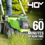 Greenworks 40V 17 inch Cordless Lawn Mower,Tool Only, MO40B01