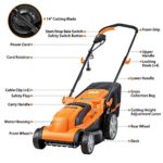 LawnMaster MEB1014K Electric Corded Lawn Mower 15-Inch 11AMP