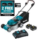 Makita XML03CM1 36V (18V X2) LXT Brushless 18″ Lawn Mower Kit with 4 Batteries