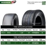 Set 4 WANDA Zero-Turn Lawn Mower Turf Tires 13×6.5-6 Front & 20×12-10 Rear /4PR -13207/13042