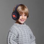 BAOPLAYKIDS Kids Knit Dinosaur Earmuffs Winter Outdoor Ear Warmers Soft Plush Ear Muffs for Boys Girls 4-16 Years