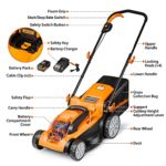 LawnMaster CLMF4015K Cordless 15-Inch Brushless Lawn Mower 40V Max Lithium-Ion with 4.0Ah Battery &Fast Charger