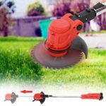 Cordless Electric Trimmer Grass Trimmer Cordless,String Trimmer,Lawn Mower,Cordless String Grass Trimmer Weed Eater with 24V Lithium-ion Batteries for Outdoor Yard (Red)