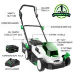 SOYUS Electric Lawn Mower Cordless, 13 Inch 20V 2-in-1 Lawn Mowers with 30L Collection Bag, Brushless Motor and 5-Position Height Adjustment, 4.0Ah Batteries & Charger Included