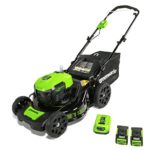 Greenworks 21-Inch 40V Brushless Cordless Mower, Two 2.5 AH Batteries Included MO40L2512