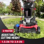 PowerSmart 21-Inch 140cc B&S Engine Self-Propelled Lawn Mower – 6-Position Adjustable Cutting Height, 3-in-1 Mulching, Side Discharge, and Rear Bagging, Easy Start