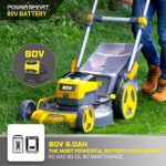 PowerSmart Battery Lawn Mower 21 Inch 3-in-1 with 80V 6.0Ah Lithium-ion Battery and Charger PS76821AP