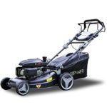 I-Choice 161cc 21 Inch 3-in-1 Gasoline Self-Propelled Lawnmower High Rear Wheel Drive Push Mower with OHV Engine, Deck, Recoil Start System, Side Discharge, Mulching, Rear Bag