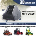 LI LIBZAKI Zero Turn Mower Cover ,Waterproof 420D Marine Grade Fabric -Universal Fit for John Deer,Husqvarna,Cub Cadet Zero Turn Up to 60″ Lawn Mower Decks,Dimensions: 79″ L X 46″ WX 55″ H-Gray