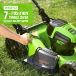 Greenworks 80V 21” Brushless (Self-Propelled) Cordless Electric Lawn Mower + (580 CFM) Axial Leaf Blower (75+ Compatible Tools), 4.0Ah Battery and 60 Minute Rapid Charger