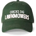 Pavilion Gift Company Chicks Dig Lawn Mowers Adjustable Snap Back Baseball Hat, Green