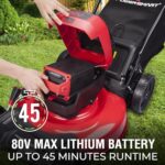 PowerSmart 80V MAX 21in. Cordless Push Lawn Mower, 3-in-1 Brushless Battery Lawn Mower with 6.0Ah Battery and Charger (DB2821)
