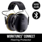 3M WorkTunes Connect Hearing Protector with Bluetooth Technology, 24 dB NRR, Ear protection for Mowing, Snowblowing, Construction, Work Shops