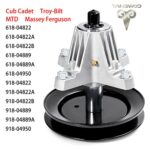 TANGWOD Spindle Assembly with Pulley Replace for Cub Cade t Massey Ferguson MTD Troy-Bilt 618-04822 618-04889 618-04950 918-04822 918-04889 918-04950 Oregon 82-058