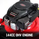 PowerSmart 21 in. Gas Lawn Mower, 144cc 2-in-1 Mulching Push Mower with 6-Positions Height Adjustment, High Rear Wheels